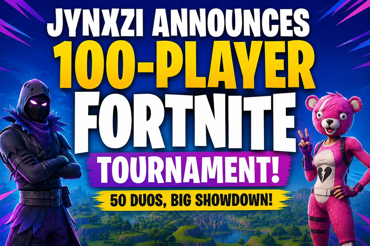 Jynxzi announces a 100-player Fortnite tournament featuring top streamers