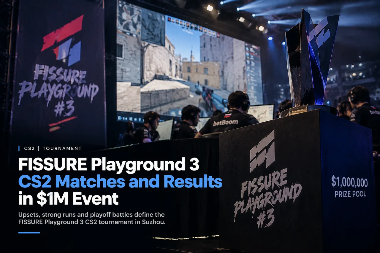 FISSURE Playground 3 CS2 player competes on stage during the $1 million esports tournament in Suzhou, China.