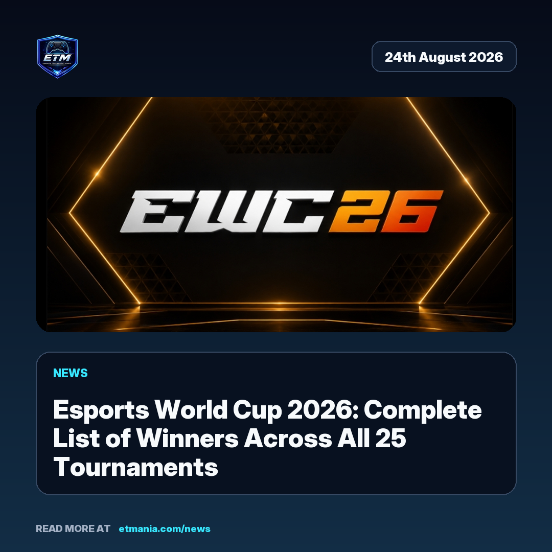 ETM share card preview for Esports World Cup 2026: Complete List of Winners Across All 25 Tournaments
