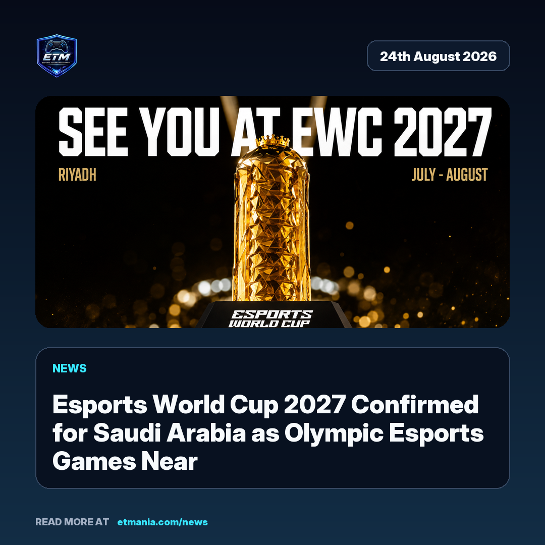 ETM share card preview for Esports World Cup 2027 Confirmed for Saudi Arabia as Olympic Esports Games Near
