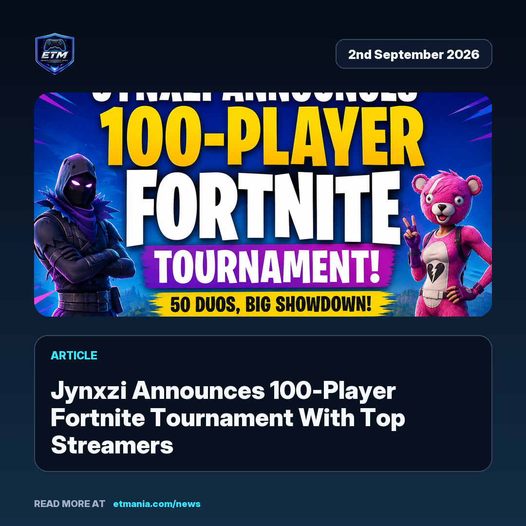 ETM share card preview for Jynxzi Announces 100-Player Fortnite Tournament With Top Streamers