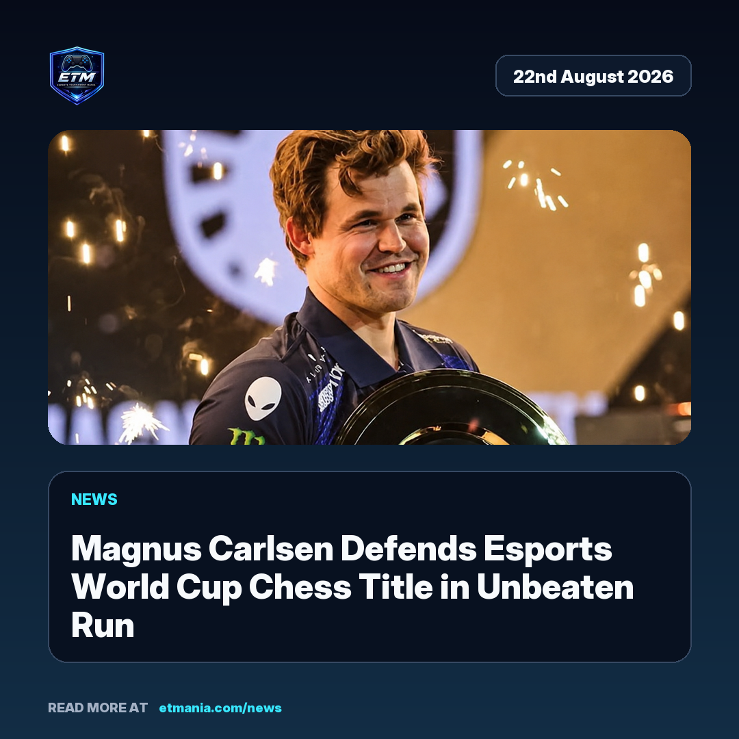 ETM share card preview for Magnus Carlsen Defends Esports World Cup Chess Title in Unbeaten Run