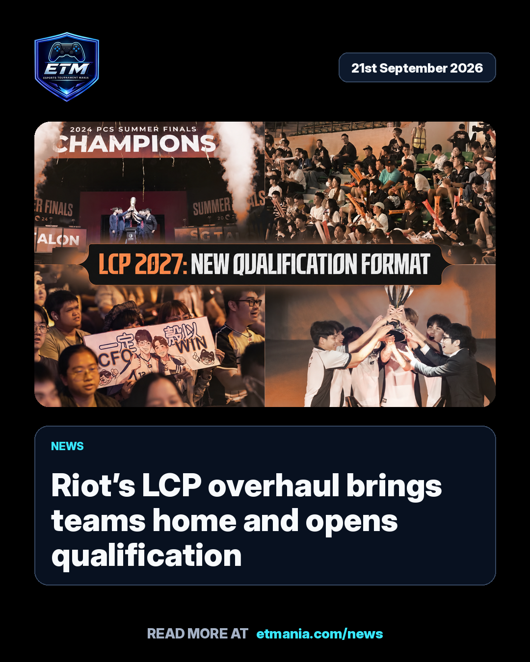 ETM share card preview for Riot’s LCP overhaul brings teams home and opens qualification
