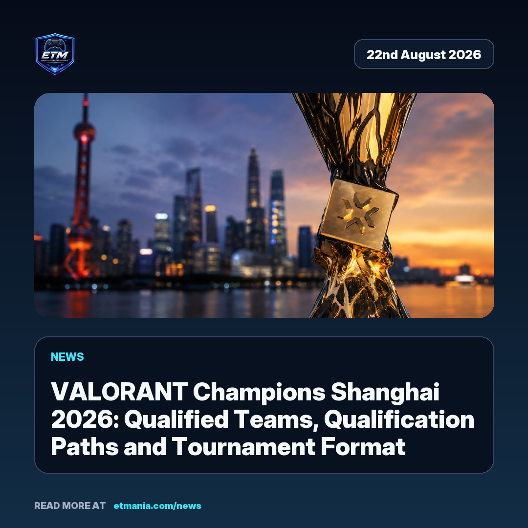 ETM share card preview for VALORANT Champions Shanghai 2026: Qualified Teams, Qualification Paths and Tournament Format